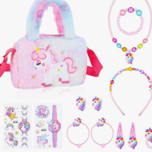 Apricitie Einhorn Handtasche - Geschenkset mit Schmuck für Mädchen